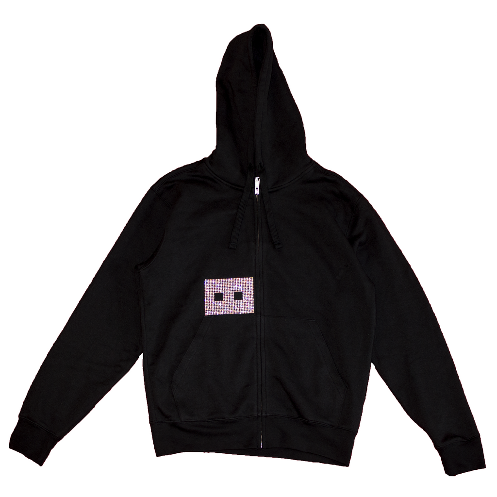 Gilet à Capuche à strass - NOIR