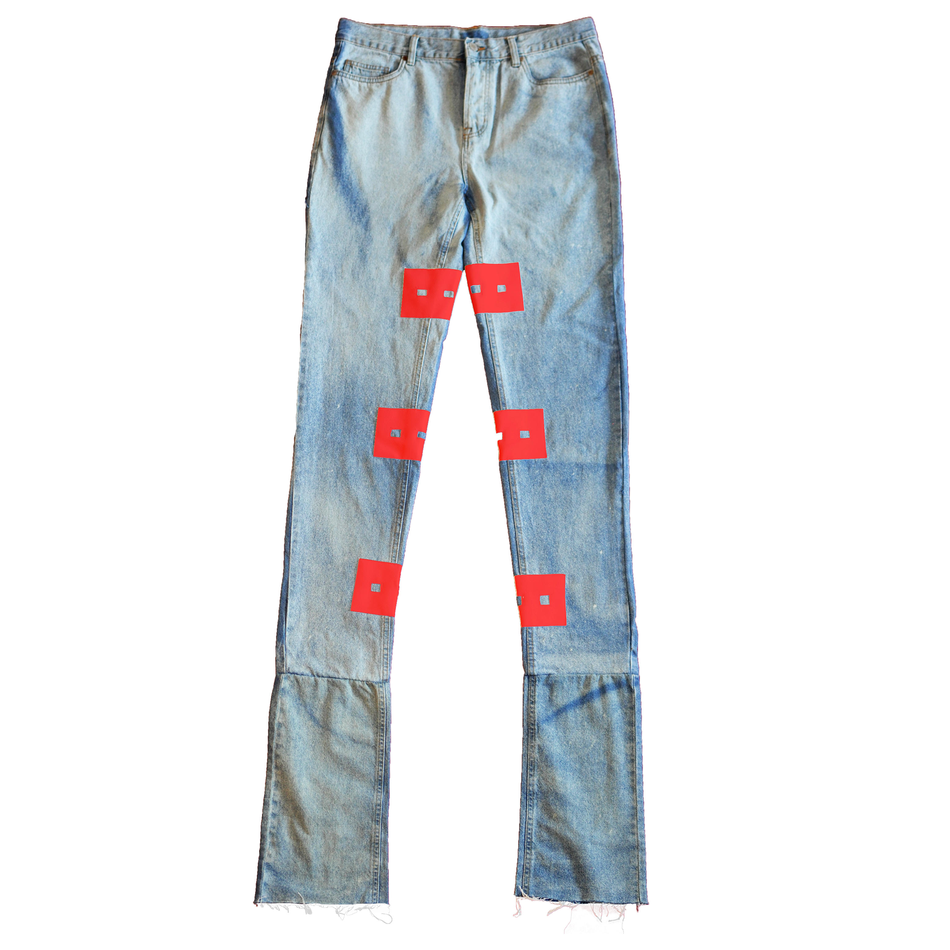 Jeans 13lassique stacked - BLEU/ROUGE